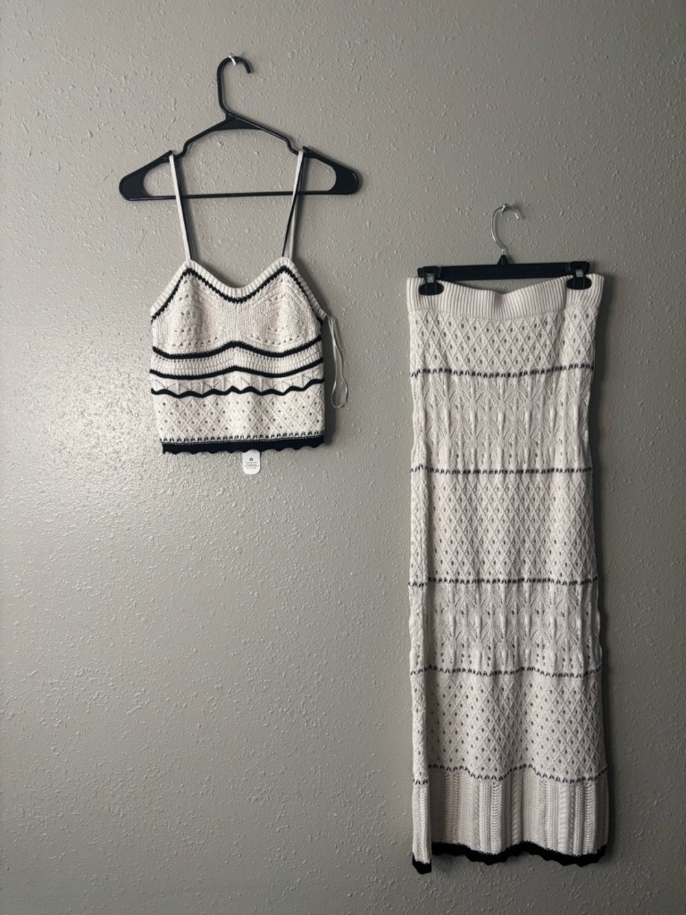 White Crochet Maxi Skirt - Knit Patterned Women's Skirt